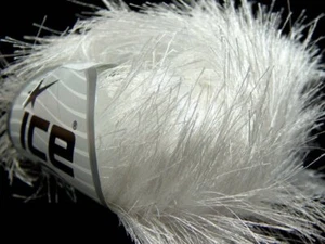 38Yd White Extra Long Eyelash Yarn #14160 Ice Yarns Solid Snow White 50gr 38yds - Picture 1 of 3
