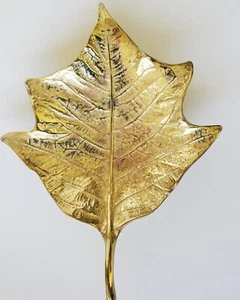 Virginia Metalcrafters Brass Poinsettia Ash Tray/Decor/Candy Dish - Picture 1 of 16