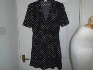 Black and ivory polka dot spot shorts playsuit, KATHRINA FASHIONS, size 10 - Picture 1 of 4