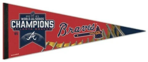 ATLANTA BRAVES 2021 WORLD SERIES CHAMPIONS PREMIUM QUALITY PENNANT 12"X30" MLB Cover