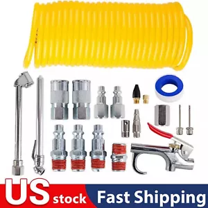 20 Pieces Air Compressor Accessories Kit with 3/8 Inch x 25FT Hybrid Hose - Picture 1 of 18