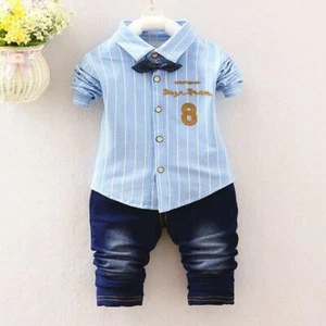 2 Pcs Baby Boy Clothes Toddler Kids Clothing Long Sleeve and Pants Set Outfits - Picture 1 of 7