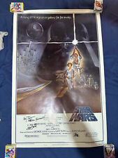 Mark Hamill autograph on STAR WARS A NEW HOPE original Poster