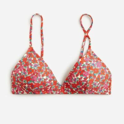 NEW J.Crew French Bikini Top Brilliant Blooms Size 3X - Image 1 of 4