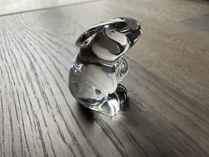 Vintage Baccarat Art Crystal Glass Rabbit Bunny Figurine, 3 1/4" Tall x 2 1/2" W - Picture 1 of 7