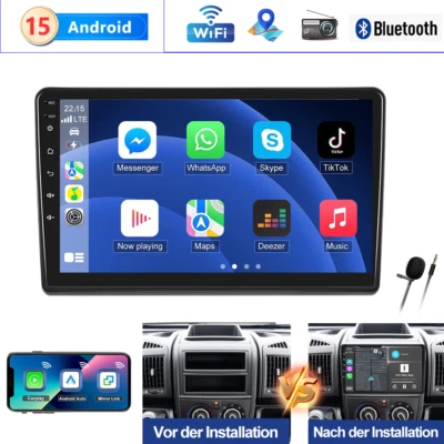 CarPlay Android15 Radio Für Fiat Ducato Peugeot Boxer Citroen Jumper Navi WIFI - Bild 1 von 4