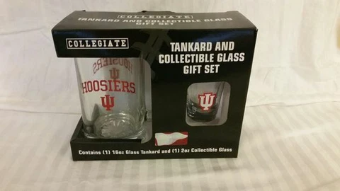 NCAA Indiana University Hoosiers 16oz Tankard and 2oz Shot Glass Gift Set NEW Cover