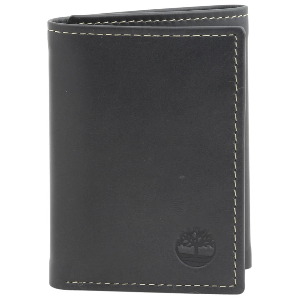 Timberland Mens Leather Trifold Wallet With ID Window