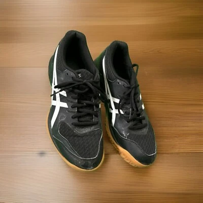 Asics Shoes Womens 9 Gel-Rocket 9 Lace Up Sneakers 1072A034 Black Faux Leather - Image 1 of 4