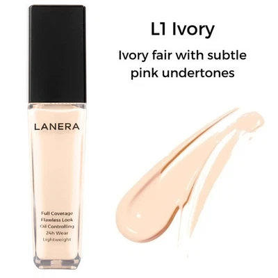Lanera L1 Ivory Full Coverage Soft Matte Liquid Foundation 1 fl oz - NEW IN BOX! - Image 1 of 3