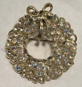 Spilla spilla corona vintage Weiss AB bling pietre mancanti leggi descrizione vedi foto - Foto 1 di 9