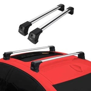 Fix Points Roof Racks Cross Bar Carrier for Mazda 3 SD HB 2014-2018 Gray 2x - Picture 1 of 12