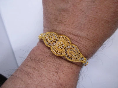 Brazalete Brazalete Oro 22k con Diseño Elegante 7" Muñeca Tamaño 16.50 Gramos Foto 1 de 4