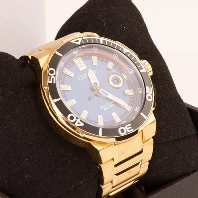 Reloj para hombre Citizen AW1422-50E Endeavor Eco-Drive esfera negra fecha acero inoxidable Foto 1 de 4