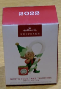 Hallmark Keepsake North Pole Tree Trimmers Elf Candy Cane Ornament 2014 NIB - Picture 1 of 4