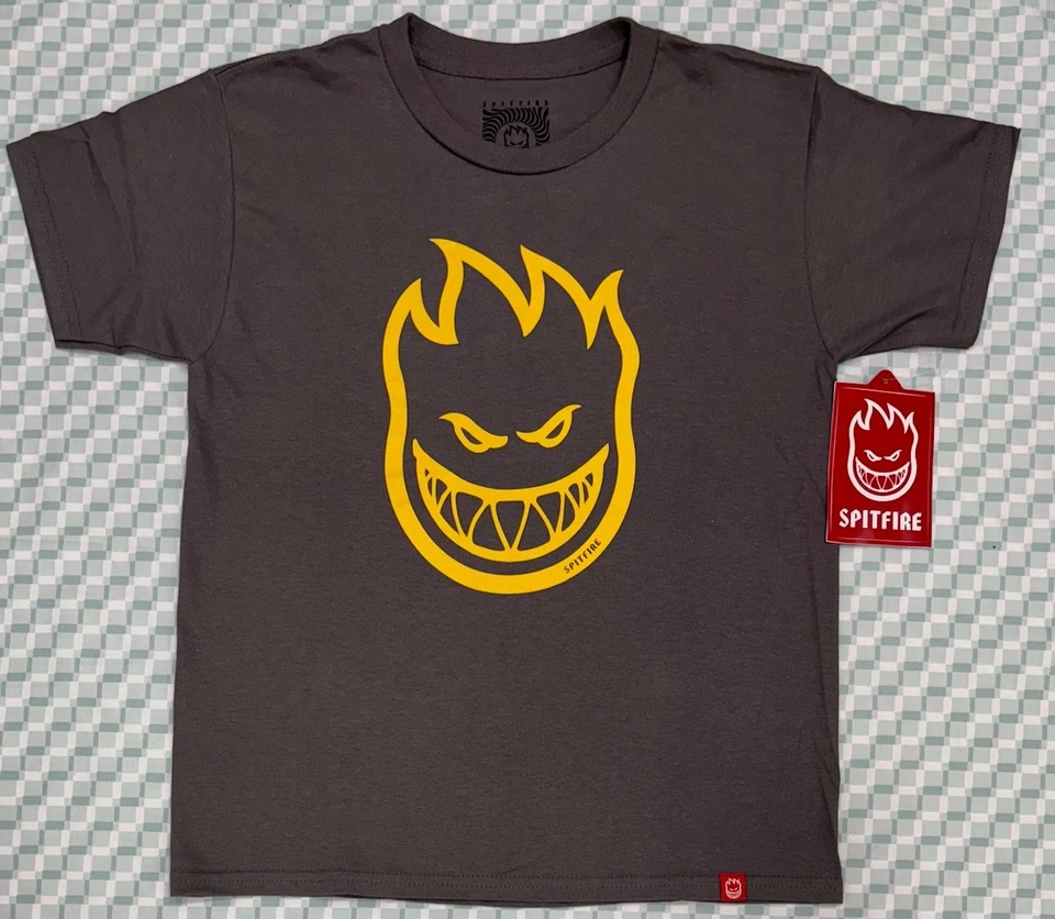 SpitfireYouth Bighead T 恤炭黄色青少年 SM、MD、LG、XL — 第 1/1 张图片