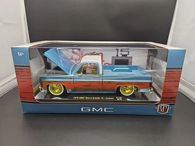M2 Machines Chase 1976 GMC Sierra Grande 15 carrocería cuadrada personalizada 1:24 1/750 Foto 1 de 4