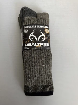 REAL TREE Carolina Ultimate Realtree mens size 9-13merino wool,2 pair - Image 1 of 2
