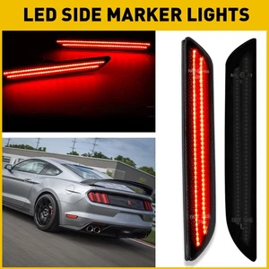 Rear Side For LED Marker Lights Ford 2015-2022 Mustang Lamps Bumper Smoked tint - Bild 1 von 22