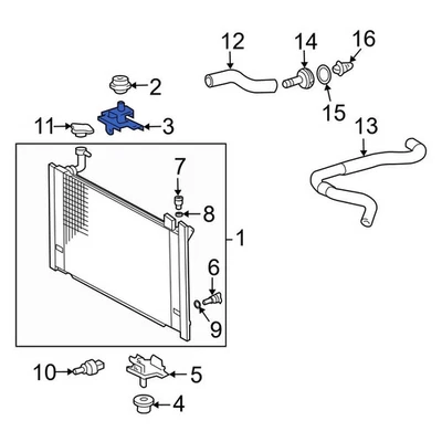 For Toyota Prius 2004-2009 Toyota 1650621010 Radiator Mount Bracket Foto 1 de 2