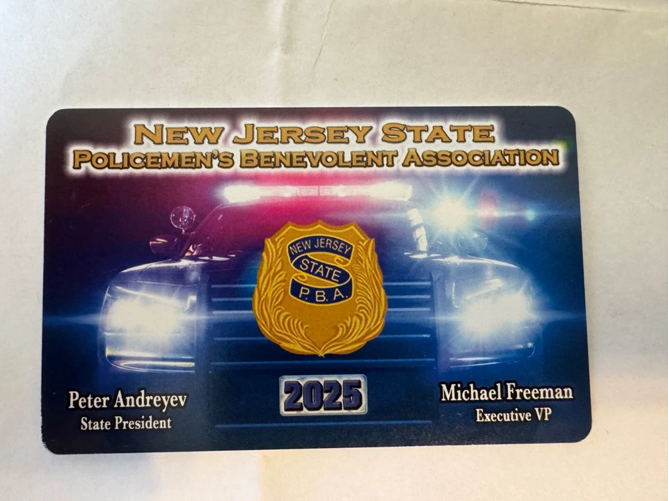 NJ POLICE COURTESY CARD 2025 REGULAR CARD - Image 1 of 1