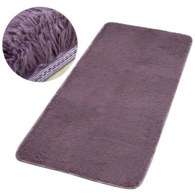 Fluffy Shaggy Area Rugs Carpets Round Rectangle Non-Slip Bedroom Floor Carpet - Image 1 of 4