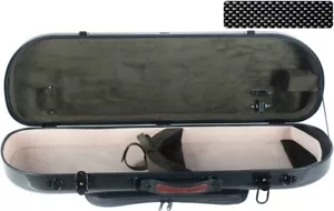 UK Half moon violin case Fiberglass Street 4/4 M-case Black Point - Olive - Picture 1 of 12