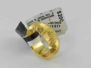Signature Gold Diamond Accent Textured Ring in 14k Gold Over Resin, 7 - Picture 1 of 5