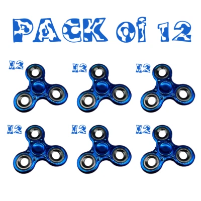 Perfecto Azul Metálico Moda Fidget Spinner Alivio del Estrés Ansiedad Paquete de 12 Foto 1 de 4