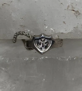 Sterling Silver Mini CTR Ring Pendant on Sterling Silver 16” Box Chain - Picture 1 of 5