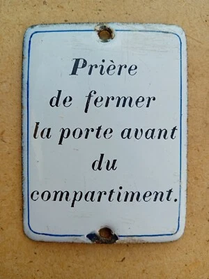 Plaque émaillée TRAIN, MÉTRO, TRAMWAY transport en commun WAGON VOYAGEURS SNCF - Photo 1/4