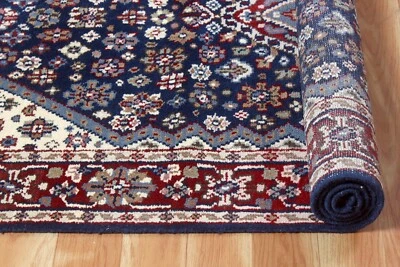 Indio Tradicional Handmade Alfombra Azul Cuarto de Estar Lana Natural Área - Imagen 1 de 4