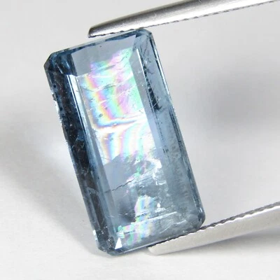 Piedra preciosa suelta corte esmeralda de Brasil 10,10 quilates fluorita natural 17,5 x 9,2 x 6,2 mm Foto 1 de 4