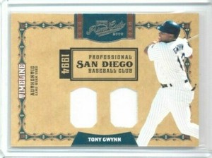 2008 Panini Prime Cuts Tony Gwynn Timeline Dual Jersey Relic #'ed 40/99