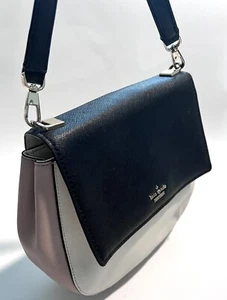 Kate Spade, borsa a tracolla Colorblock, nera, crema e rosa, usata - Foto 1 di 10