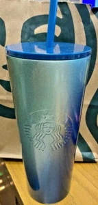 Starbucks  24 oz. ombre colored (green-blue), Stainless Steel, NWT - Picture 1 of 2