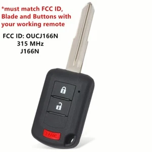 Replacement for 2013-2019 Mitsubishi Mirage Remote Head Key FOB 3Button OUCJ166N - Picture 1 of 5