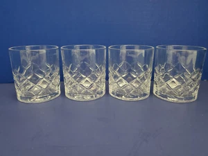 Set of 4 Courvoisier VS Cognac Embossed Weighted Rocks Bar Drink Glasses F/S - Picture 1 of 3