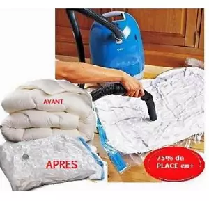 Sac Housse Sous Vide à Compresser - Rangement Gain De Place Vêtements Couette - Foto 1 di 6