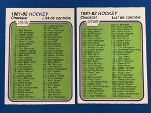 1981-82 O-Pee-Chee #379 380 CHECKLISTS * See Pics for Condition * LOT of 2 * EX- - Picture 1 of 2