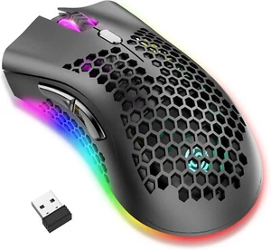 Kabellose Gaming Maus Computermaus mit Wabenschale 7 programmierte Tasten C319 - Bild 1 von 7