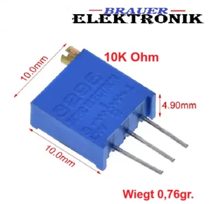 ✨Trimmer Spindeltrimmer 0,5W 25-Gang stehend Regler Potentiometer Poti. 10K/100K - Bild 1 von 4