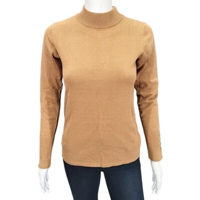 Joan Rivers Wardrobe Builders Mock Neck Sweater XX-Small Sz Camel Trendy Top - Image 1 of 4