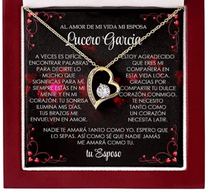 Cuello Regalo Personalizado Para Mi Expuesta Oro 18K Idea Aniversario San Valentín - Imagen 1 de 21