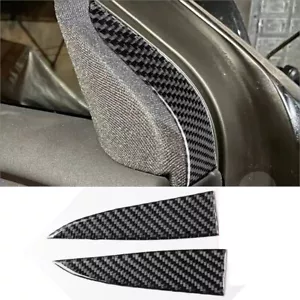 2Pcs Carbon Fiber Interior Door Speaker Cover Trim Sticker For Tesla Model 3/Y - Picture 1 of 11
