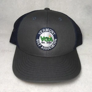 Gorra de camionero Vermont Golf Association gris/azul sombrero trasero a presión nueva OSFA - Imagen 1 de 10