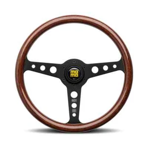 MOMO Heritage Indy Black Woodgrain Mahogany Wood Steering Wheel 350mm - Picture 1 of 6