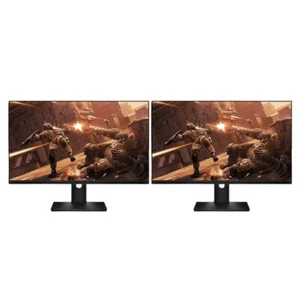 Dual 2x Dell HP 22" LCD Monitors Gaming Office w/HDMI Power Cord Stand Grade A - Picture 1 of 6