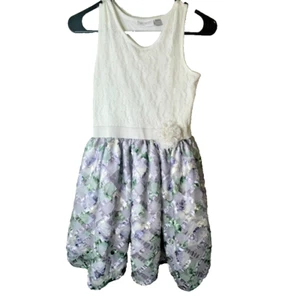 Children's Place Girls Size L 10/12 Sleeveless Lace Tee Tank Lilac Floral Skirt - Picture 1 of 10