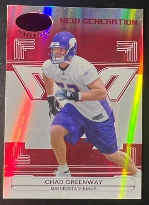 2006 Leaf Certified Materials Mirror Red #187 Chad Greenway #'d 74/100 Vikings - Image 1 of 2